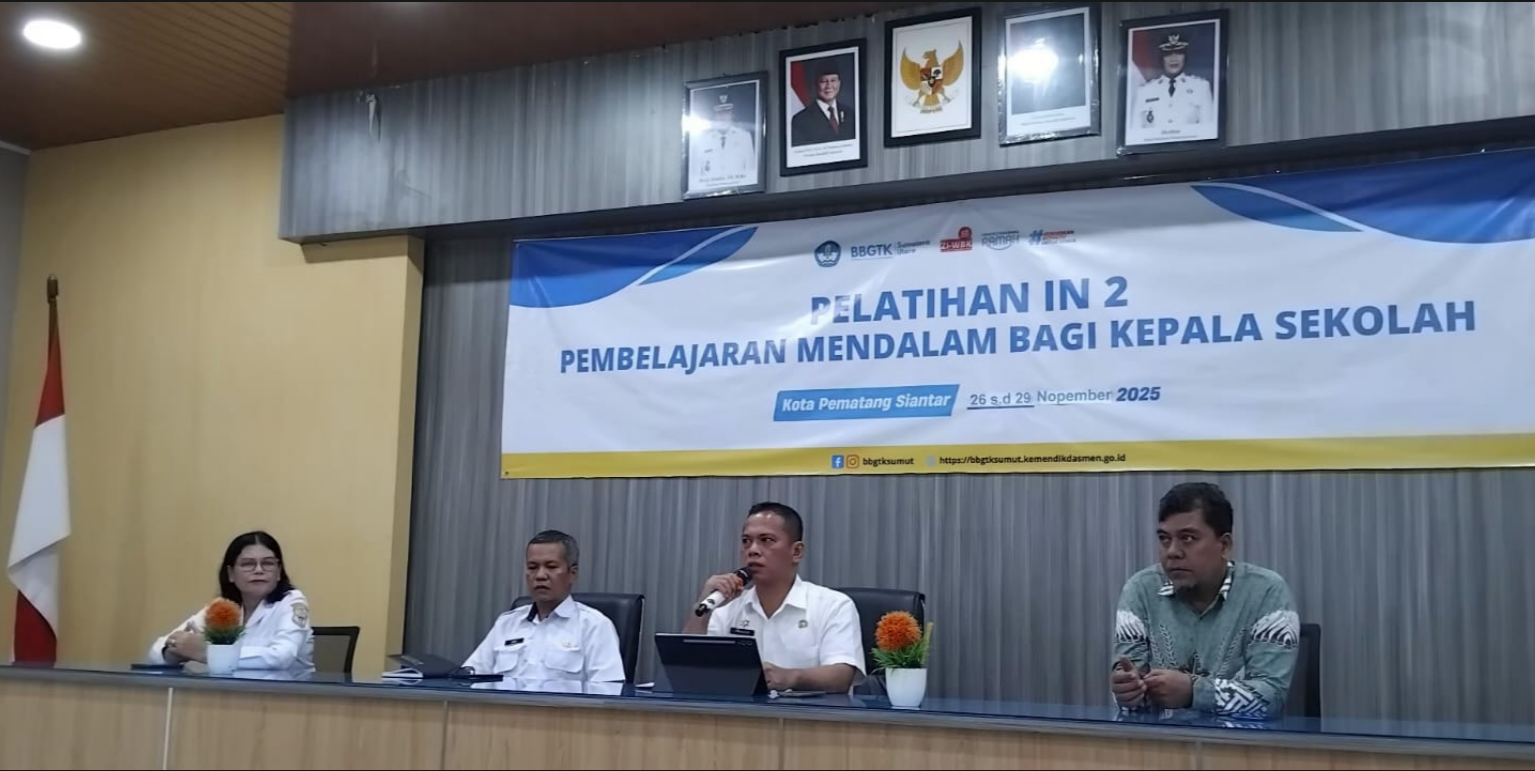 Plt. Kadisdik Pematangsiantar Buka Pelatihan IN 2 Pembelajaran Mendalam bagi Kepala Sekolah